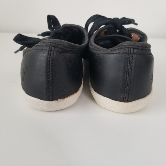 Frye Black Leather Mindy Low Lace Sneakers Size 7 - Picture 7 of 13